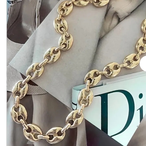 Mariner Chain, GOLD POP TOP CHAIN LINK NECKLACE,or Silver - Picture 3 of 4